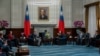 美国国会众议院军事委员会主席迈克·罗杰斯2023年6月率领多位委员会两党成员在访问台湾期间和台湾总统蔡英文会面，就美台多项议题进行讨论。（照片来源：台湾总统府）