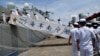Escort squadrons of the Chinese Navy Task Group 162 board a warship at Apapa harbor in Lagos, on July 4, 2023.