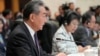 中国外长王毅与日本外相上川阳子（左二）在老挝万象出席东盟外长会议。（2024年7月27日）