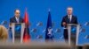 Zajednička konferencija za medija albasnkog predsednika Bajrama Begaja i generalnog sekretara NATO-a Jensa Stoltenberga (Foto: NATO) 