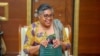 Judith Suminwa Tuluka, ministre du Plan atiyami bo' Ministre wa Yambo ya mwasi na Ekolo Congo Démocratique, Cité ya Unioin africaine, Kinshasa, 01 sanza ya minei 2024. (Présidence RDC)