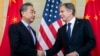 资料照片：美国国务卿布林肯在印度尼西亚巴厘岛会晤王毅。(2022年7月9日）