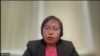 NUG ကြားကာလ ညီညွတ်ရေးအစိုးရ အဖွဲ့ နိုင်ငံခြားရေးဝန်ကြီး ဒေါ်ဇင်မာအောင် (ဓာတ်ပုံ Zoom Screenshot / အောက်တိုဘာ ၁၂၊ ၂၀၂၃)