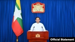 စစ်ကောင်စီအကြီးအကဲ ဗိုလ်ချုပ်မှူးကြီး မင်းအောင်လှိုင် (ဇူလိုင် ၃၊ ၂၀၂၄)