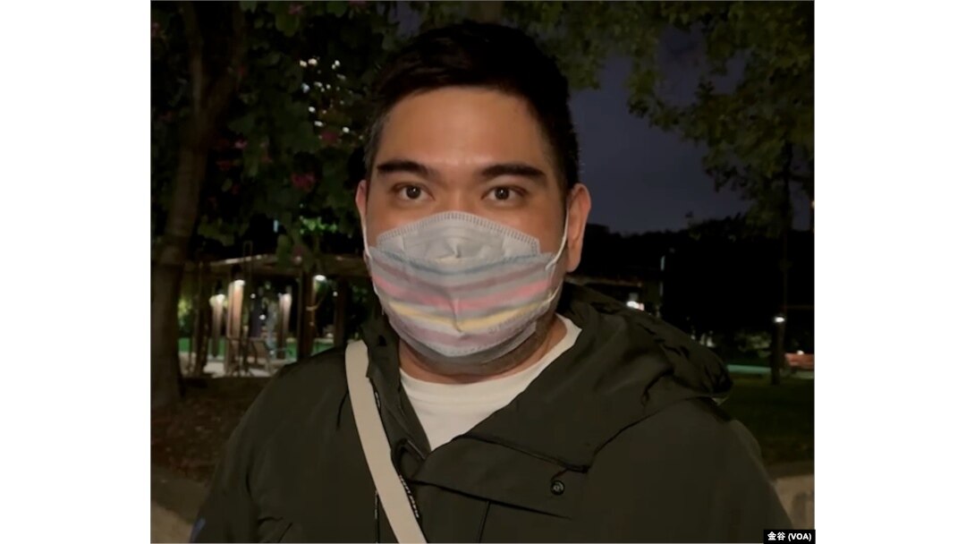 位於台北的工運人士朱維立 (美國之音/金谷)