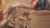 El expresidente de EEUU, Donald Trump, centro, comparece ante el tribunal el lunes 2 de octubre de 2023 en Nueva York, EEUU.