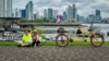 Juan Pablo y Xiomara realizan ciclotour por naciones de América. [Foto cortesía].
