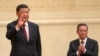 资料照：2022年10月23日在中共二十届一中全会后，中共领导人习近平带领中共新一届政治局常委与中外媒体见面。李强排在习近平后面的第二位。