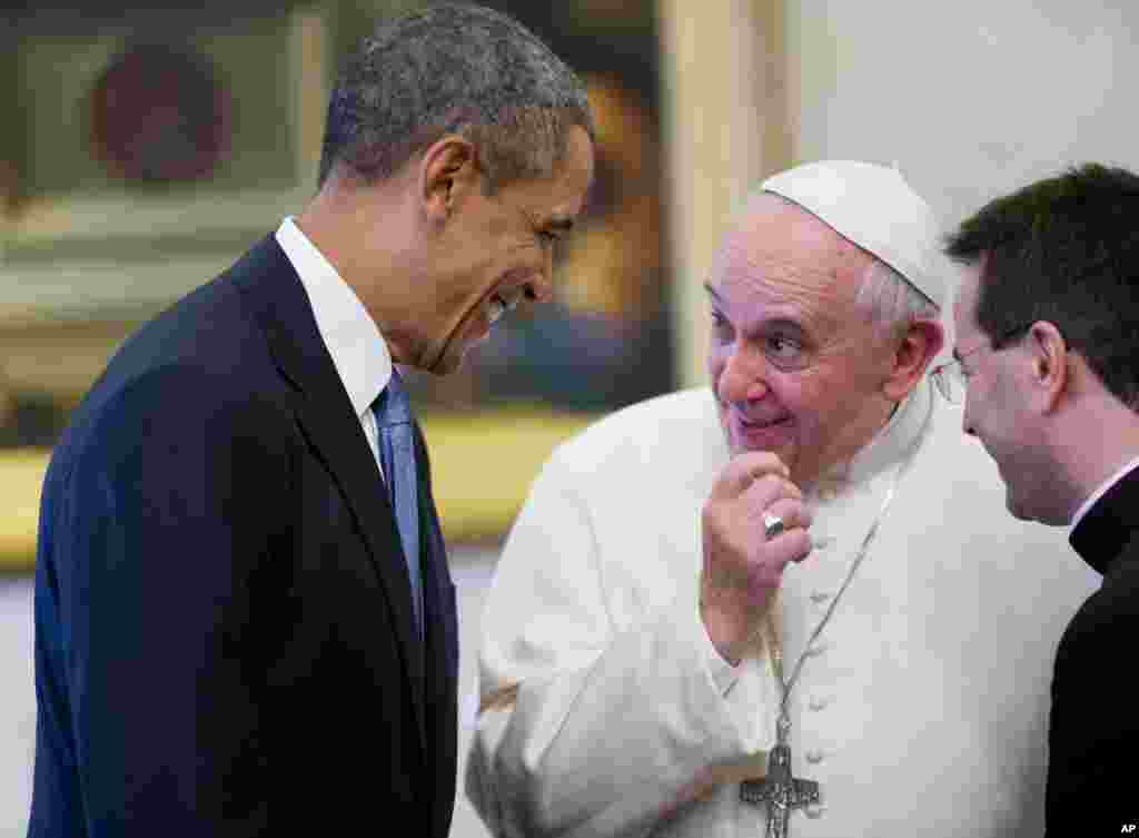 U.S. President Barack Obama called himself a "great admirer" of Pope Francis as he sat down with the pontiff at the Vatican, March 27, 2014.