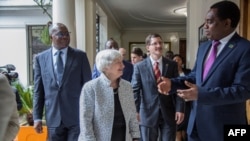 Waziri wa fedha wa Marekani, Janet Yellen, katika ziara yake nchini Zambia.