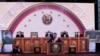 El presidente de Venezuela, Nicolás Maduro, pronuncia su discurso anual sobre el Estado de la Nación durante una sesión especial de la Asamblea Nacional, en Caracas, el 15 de enero de 2022.