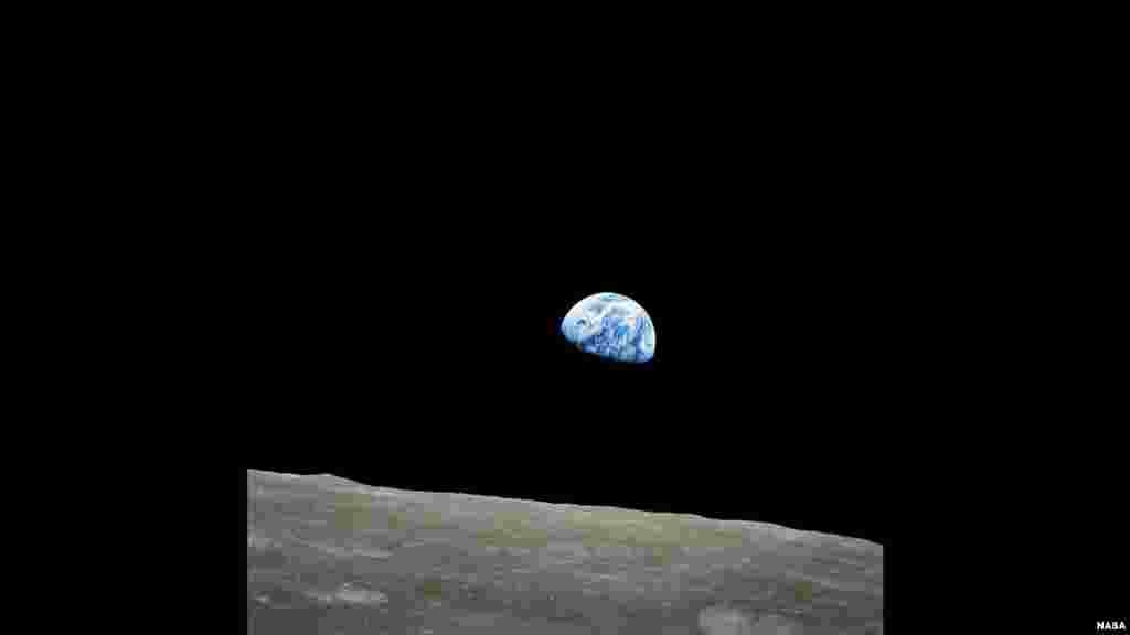 Forty-Fifth Anniversary of 'Earthrise' Image - the first photograph of the distant blue Earth above the Moon taken by the Apollo 8 crew on Dec. 24, 1968