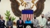 Lide La Chanm de Reprezantan Nancy Pelosi, mitan, pale pandan yon konferans pou lapres ak delegasyon kongresyonel li a nan anbasad Tokyo nan Japon, 5 Out, 2022. 