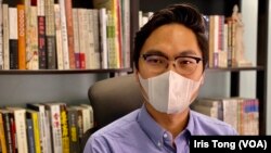 香港民主黨教育政策發言人、油尖旺區議會副主席朱子洛。(美國之音 湯惠芸)