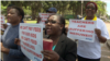 Teachers demanding to be paid in U.S. dollars take to the streets in Harare, Zimbabwe, Nov. 9, 2018. 