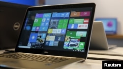 A laptop computer featuring Windows 10 is seen on display at Microsoft Build in San Francisco, California April 29, 2015. 