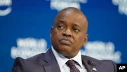 Botswana's President Mokgweetsi Eric Keabatswe Masisi tales part in a panel discussion at the World Economic Forum in Davos, Switzerland, Tuesday, Jan. 21, 2020. The 50th annual meeting of the forum will take place in Davos from Jan. 21 until Jan…