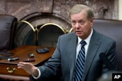 FILE - Sen. Lindsey Graham, R-S.C., shown speaking with reporters in the Senate Press Gallery in Washington, Nov. 15, 2016, says President Donald Trump "needs to disclose why he believes" there was widespread voter fraud in the November election.
