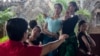 Sophiline Art Ensemble performers are rehearsing the scene in Pamina Devi on May 12th 2015. (Nov Povleakhena/VOA Khmer)