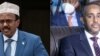 Le président somalien Mohamed Abdullahi Mohamed, à gauche, communément appelé Farmajo, à Djibouti le 5 juillet 2018, et le Premier ministre somalien Mohamed Hussein Roble est vu à Mogadiscio, en Somalie, le 27 mai 2021.