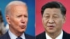 美国总统拜登和中国国家主席习近平的组合图。