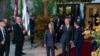 美国总统拜登在耶路撒冷被以色列总统赫尔佐格授予“以色列总统自由勋章”后离开授勋仪式现场。(2022年7月14日)