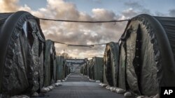 Nuevo campo de refugiados en Vordingborg, 100 km al sur de Copenhague, Dinamarca. Alberga unos 2.000 refugiados.