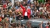 FILE - Kenya's President Uhuru Kenyatta addresses a Jubilee Party campaign rally in Nairobi, Kenya, Oct. 23, 2017.