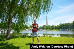 Mikah Meyer at Constitution Gardens, a park area in DC, May 20, 2016.