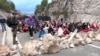 Montenegro, Cetinje, Barricades ahed the religious ceremony of throning od the SOC archbishop