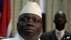 FILE - Gambian President Yahya Jammeh during a press conference following his reelection in Banjul, Gambia, Sept. 2006.