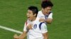 17일 브라질 월드컵 H조 조별리그 한국과 러시아의 경기에서 한국 이근호(왼쪽)가 선제골을 넣은 뒤 이청용과 기뻐하고 있다.
