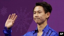 哈萨克斯坦男子花样滑冰名将丹尼斯·谭在平昌冬奥会上。（2018年2月16日）
