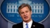 FBI Director Christopher Wray speaks during the daily press briefing at the White House, Aug. 2, 2018, in Washington. 