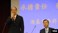 台湾海基会年终记者(美国之音张永泰拍摄)