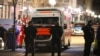 Police officers secure an area after a shooting in Hanau, near Frankfurt, Germany, Feb. 20, 2020. 