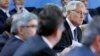 U.S. Defense Secretary Chuck Hagel attends a NATO defence ministers meeting at the Alliance headquarters in Brussels, Belgium, Oct. 22, 2013.