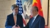 美国气候问题特使约翰·克里（John Kerry）与中国气候变化事务特使解振华2023年7月17日于北京饭店举行会谈。（路透社）