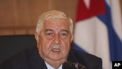 Le ministre syrien des Affaires étrangères Walid al-Moallem (9 octobre 2011)