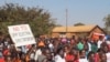 Protesters marching along the streets during demonstrations in Lilongwe, June 29, 2019. (L. Masina)