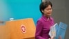 香港特首林郑月娥发表《施政报告》后出席记者会。（2020年11月25日）