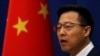 资料照：中国外交部发言人赵立坚在例行记者会上。（2020年4月8日）