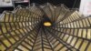 This image taken from video shows the center of the NASA project Starshade, which can unfurl and fold back up. (E. Lee/VOA)