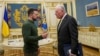 U.S. Special Envoy for Ukraine and Russia Keith Kellogg, right, and Ukrainian President Volodymyr Zelenskyy talk during their meeting in Kyiv on Feb. 20, 2025.