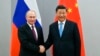 俄罗斯总统普京与中国国家主席习近平2019年11月12日在巴西巴西利亚金砖国家峰会期间会面时握手