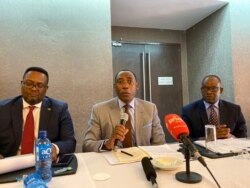 Oliver Chinganya the director of the African Statistics Center at the U.N.’s Economic Commission for Africa, speaking to reporters in Lusaka, Oct. 15, 2019. (C. Mavhunga/VOA)