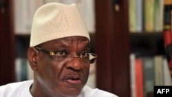 Mali's presidential candidate Ibrahim Boubacar Keita speaks during an interview on Aug. 9, 2013.