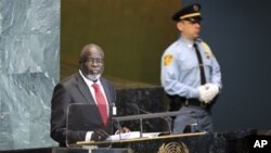 O Presidente da Guiné-Bissau, Malam baBai Sanhá, nas Nações Unidas