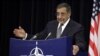 US Defense Secretary Lean Panetta after a meeting of NATO Defense Ministers at NATO headquarters in Brussels, October 10, 2012. 