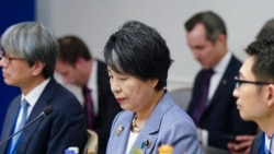 日本外相上川陽子（中） （美聯社）